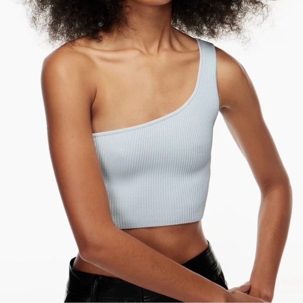 Babaton Sculpt Knit One-shoulder Cropped Tank